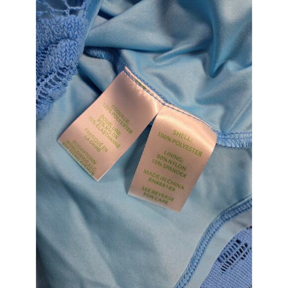 Lilly Pulitzer Ophelia Zanzibar Blue Flower Lace Bell Sleeve Above Knee S Dress - Picture 4 of 7